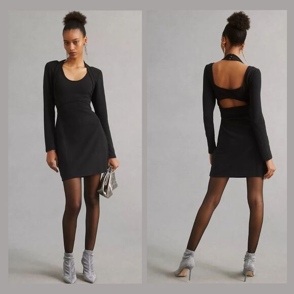 Anthropologie Long-Sleeve Mini Dress - New Small - Picture 1 of 5